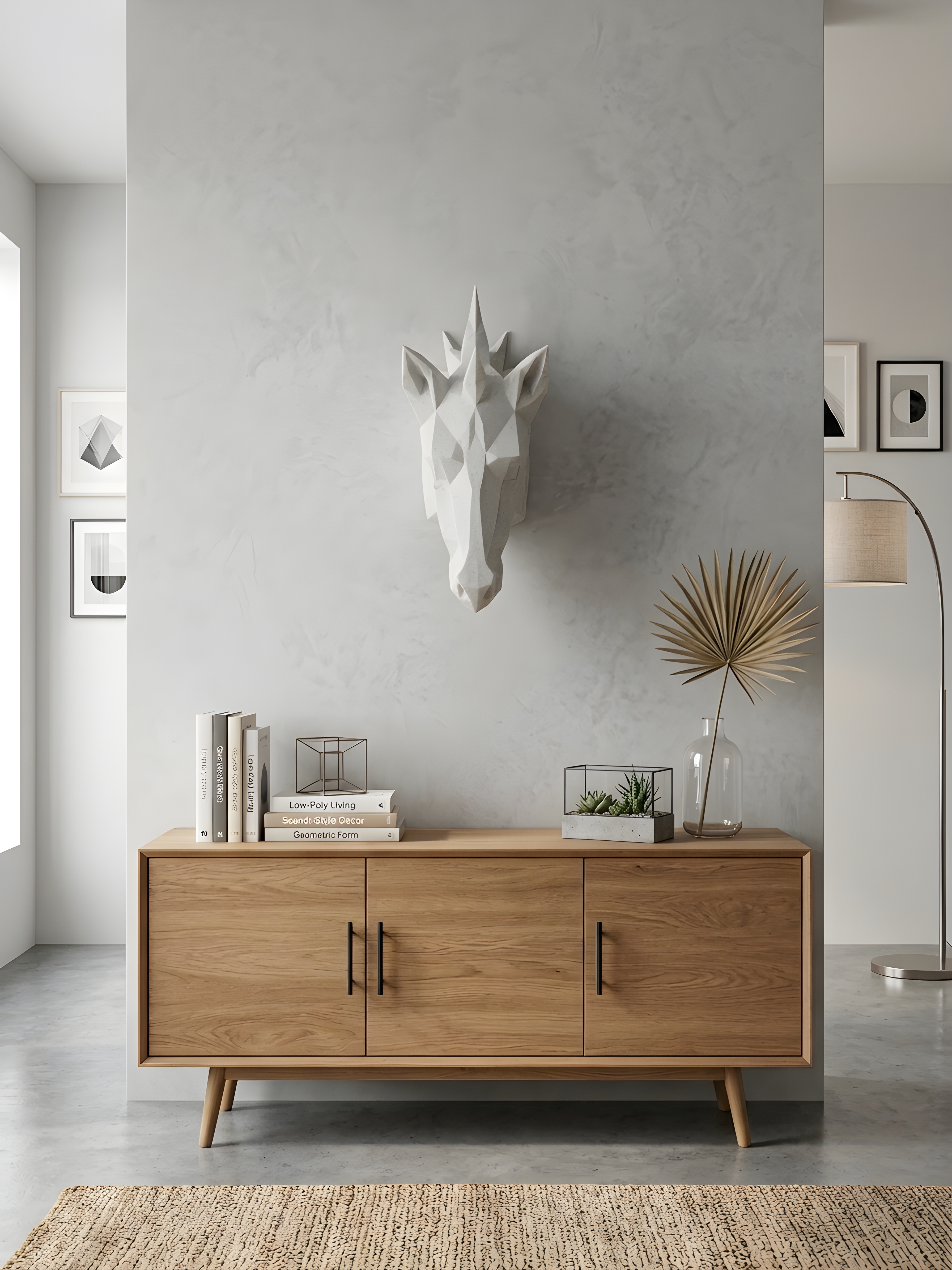 Premium Marble Poly Horse Head Wall Art view 2