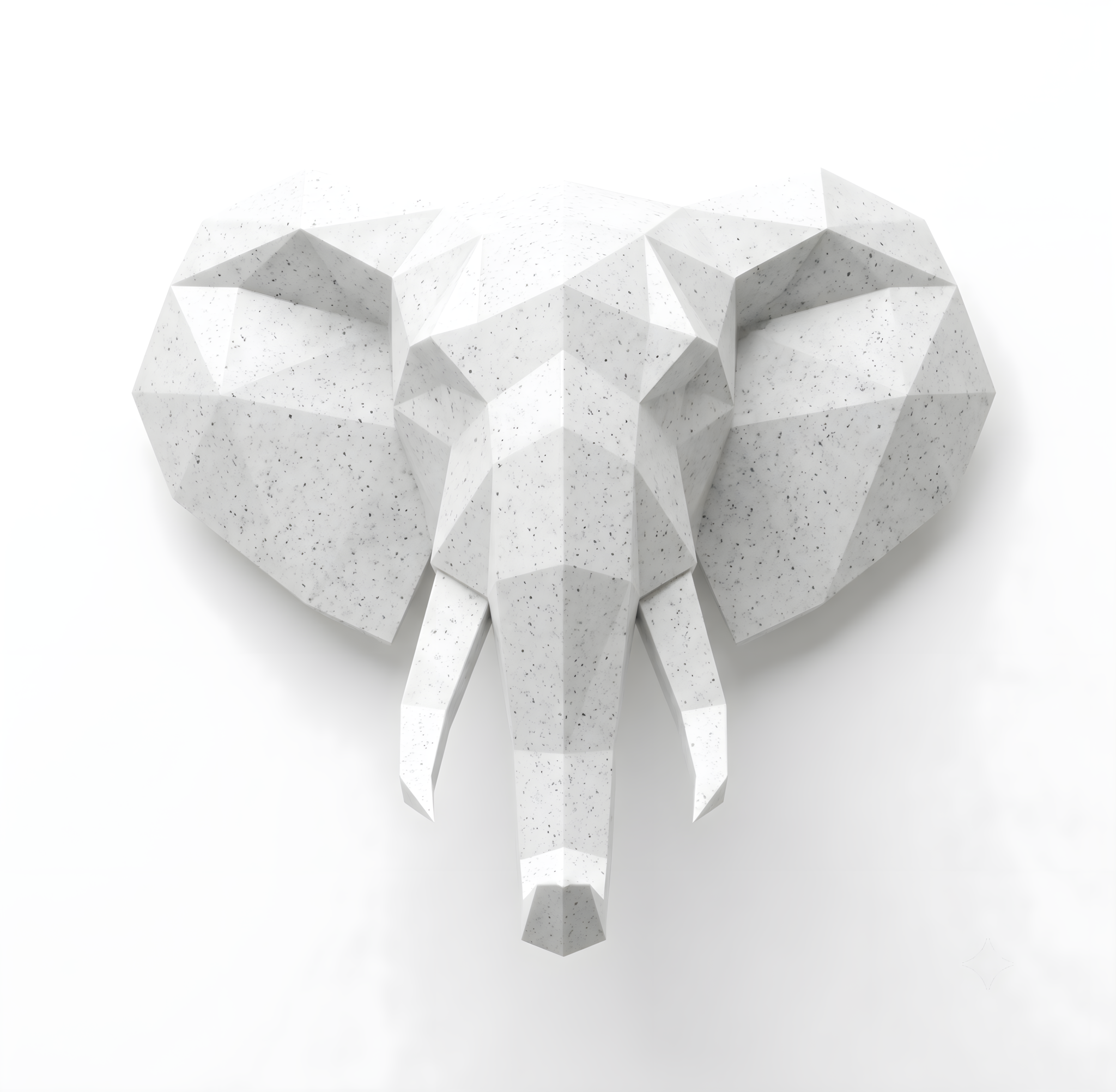 Premium Marble Poly Elephant Head Wall Art